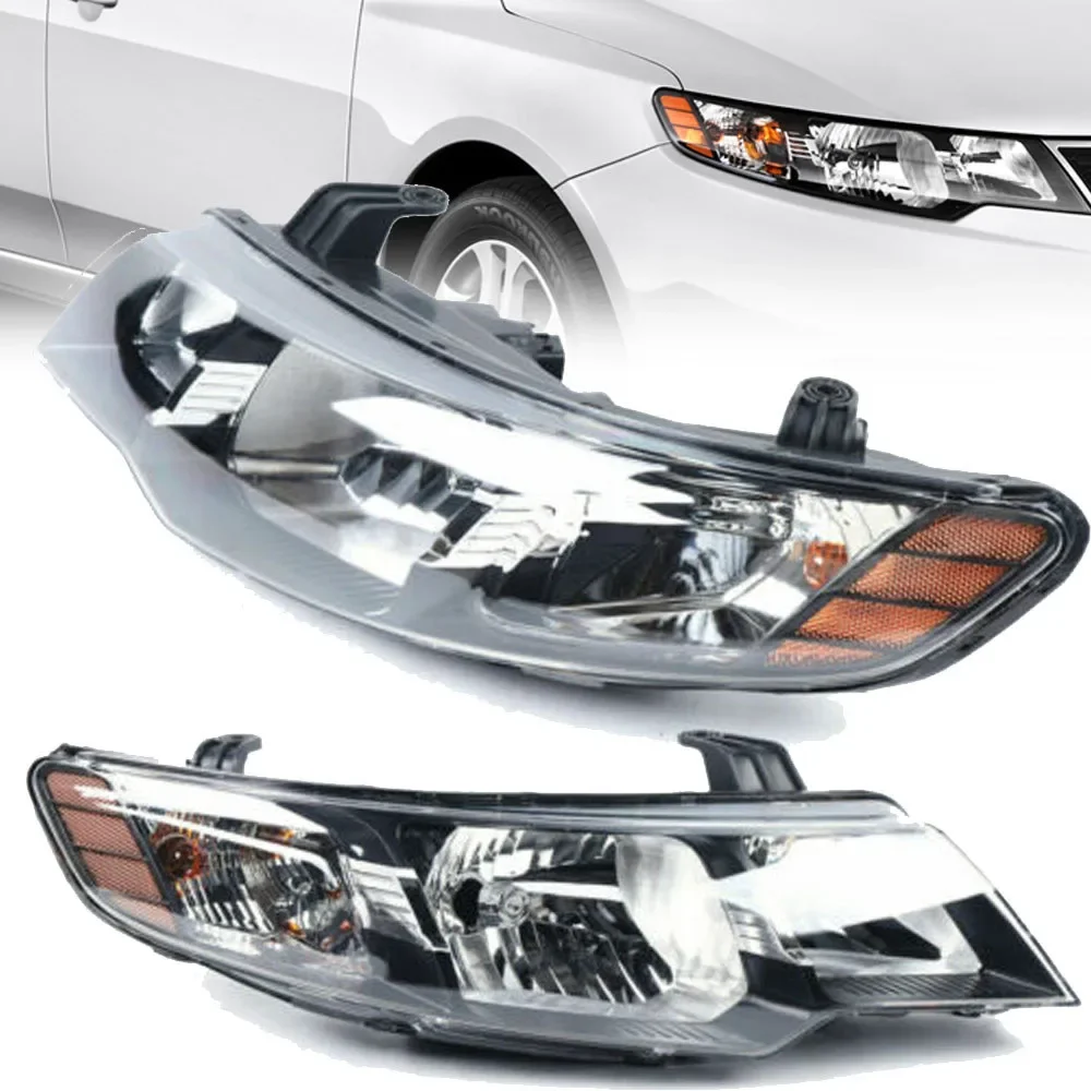 Halogen Headlights Assembly For 2010-2013 Kia Forte/Forte Koup LX EX Passenger Driver Side Headlamps Left+Right Side Headlights - Image 2