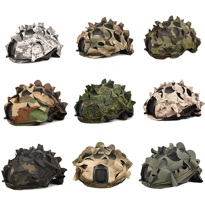 ثلاثية الأبعاد كامو سريع خوذة غطاء حامي الليزر قطع التمويه ورقة شكل سكريم خوذة القماش خوذات الصيد اكسسوارات