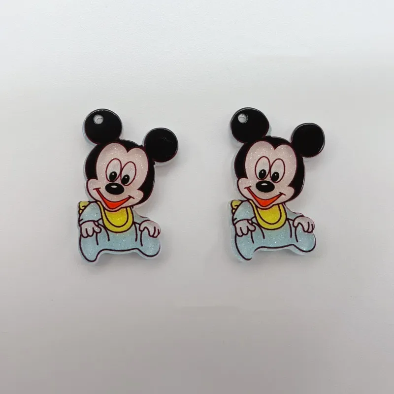 10 szt. Mickey Minnie Mouse postać z kreskówki awatar DIY biżuteria akcesoria wisiorek naszyjnik ręcznie robiony materiał