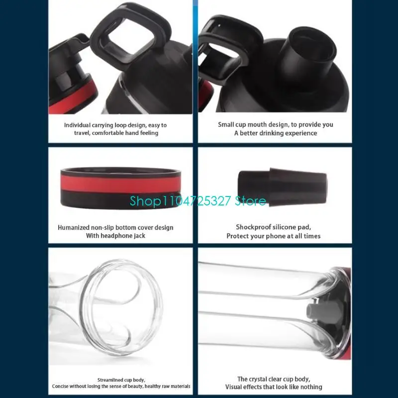 D8KF Portable for Creative 400ml Water Bottle with Hiding Phone Pocket Secret for Pill Bottle Sports Fitness Water Cup