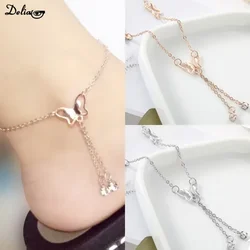 Summer Beach Leg Bracelet Butterfly Pendant Anklets Foot Chain for Women Girl Charms Barefoot Sandals Jewelry Accessories