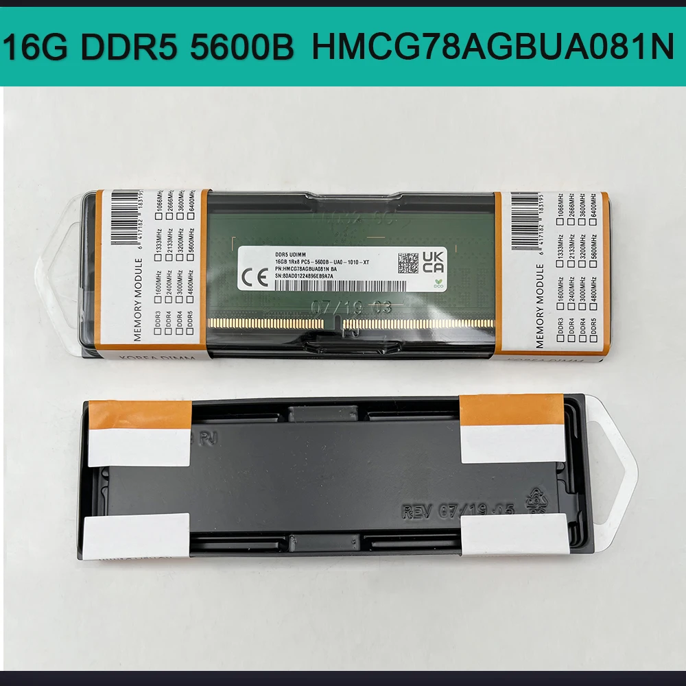 

1 PCS New For SK Hynix RAM 16GB 16G DDR5 5600B PC5-5600B-UA0 Memory HMCG78AGBUA081N