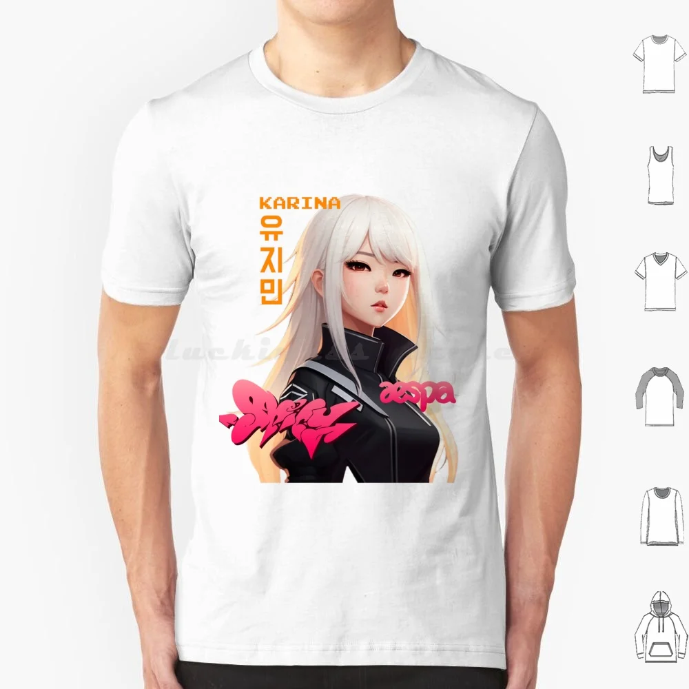 Karina Ae T Shirt Cotton Men Women DIY Print Ae Aespa My World Spicy Salty Sweet Karina Winter Giselle Ning Ning Kpop Fanart