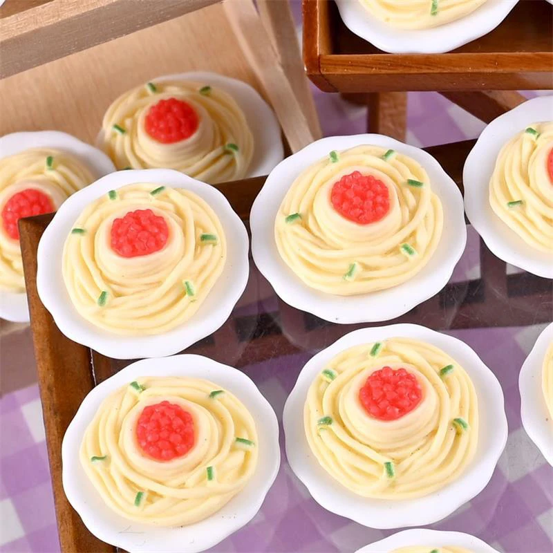 Ornamentos criativos de macarrão em miniatura - Saco de 10 unidades - Conjunto de brinquedos para casa de bonecas - Decoração de micro paisagens