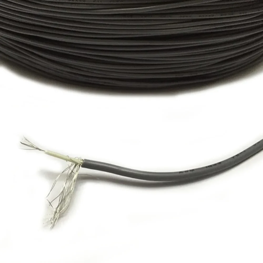 

26AWG Single Core Conductor Tinned Copper OD 2.45MM Sprial Shielded audio cable Speaker High Quality Signal Cable 20M