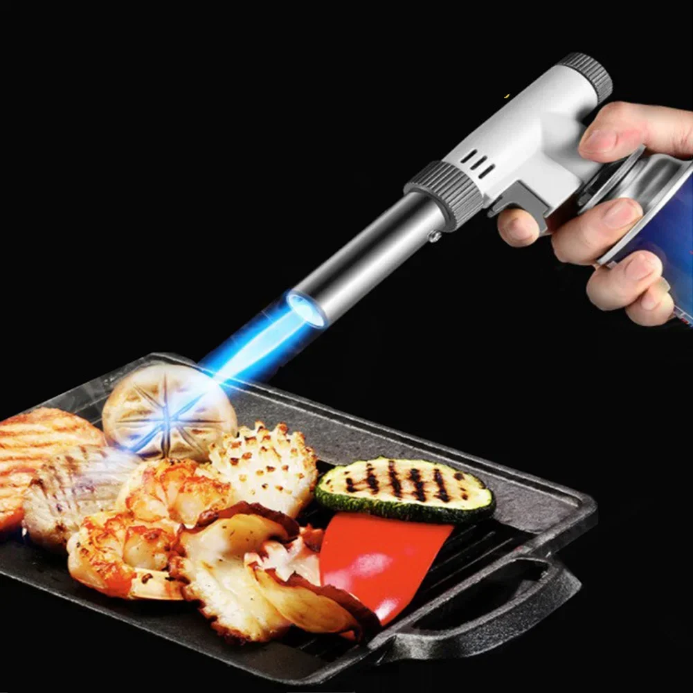 

Flame Gun Welding Gas Torch Nozzle Outdoor Cooking BBQ Camping Flamethrower Gas Butane Burner Welding Equipment Kitchen Lighter