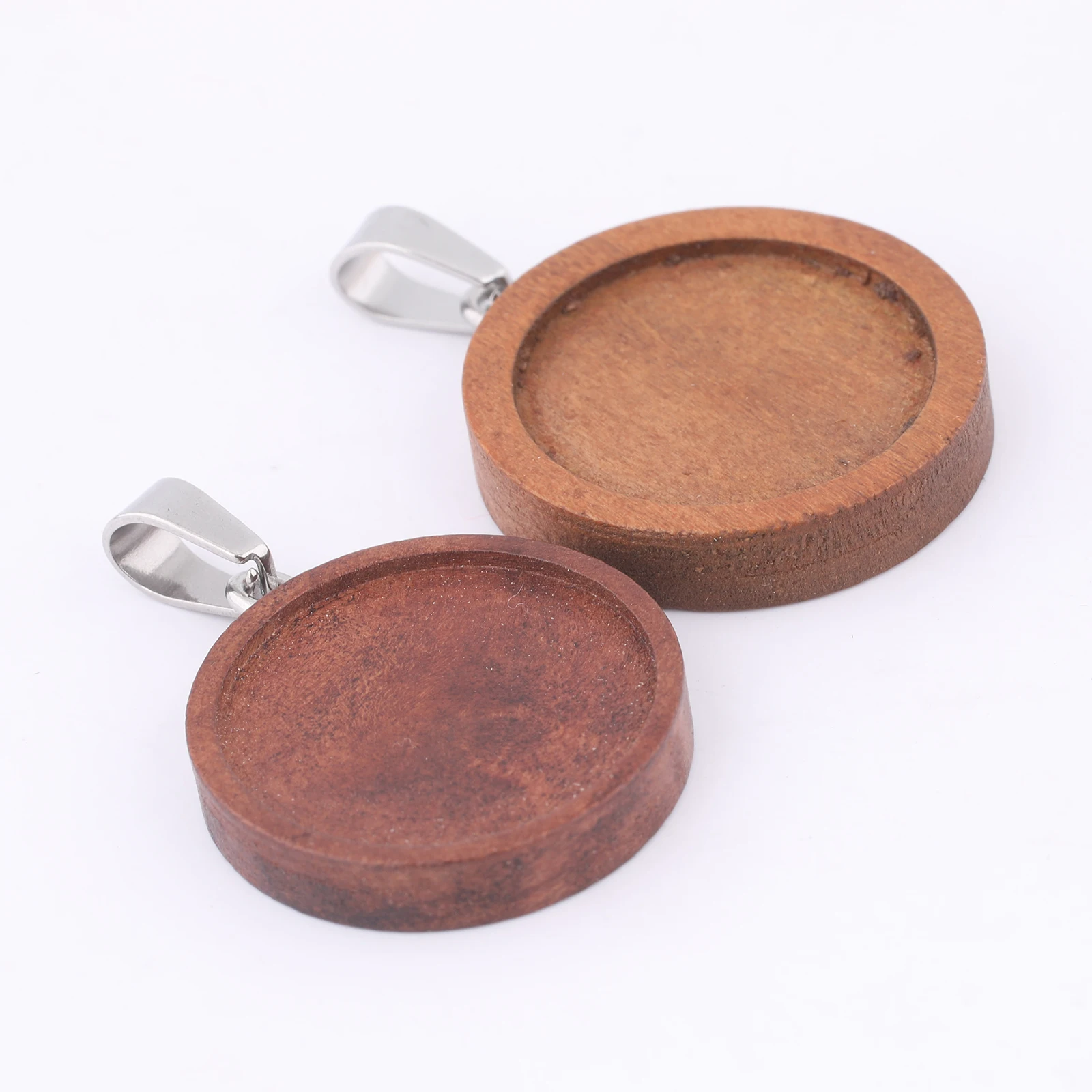 10st 20mm ronde houten cabochon basisinstellingen diy houten bezel hanger trays voor ketting sieraden maken