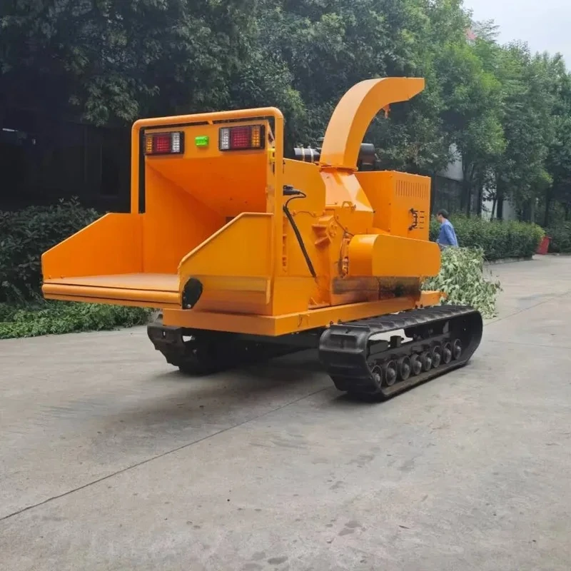 

Hydraulic Crawler Multifunctional Automatic Feeding Hardwood Chipper For Municipal Park Tree Shredder