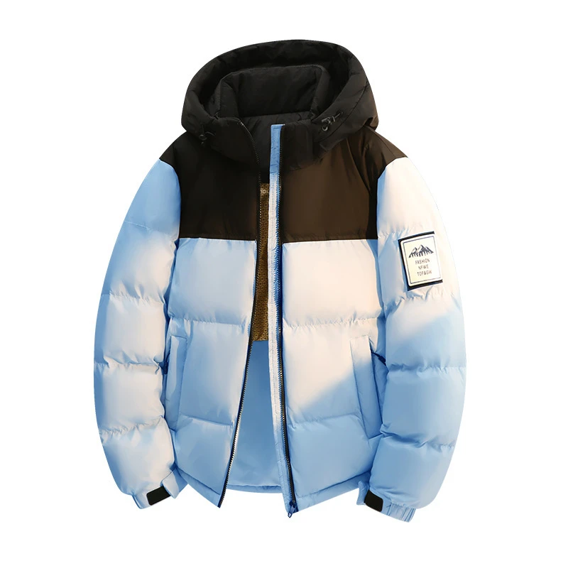Autumn Winter New Men Plus Size Hooded Cotton Coat Wool Fleece Lined Thickened Patchwork Casual Warm Outerwear Jacket