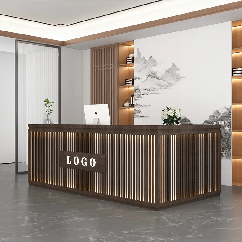 Modern New Chinese Style Reception Desk for Beauty Salon Wellness Center Hotel Bar Sales Department and Company Front Office