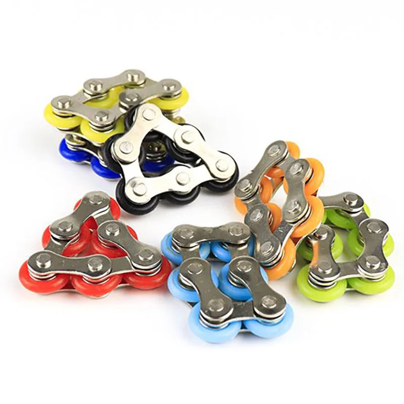 2PCS Flippy Roller Chain Fidget Speelgoed Vinger Spinner Ringen Kalmerende Stress Angst ADHD Autisme Cool Gadgets Voor Volwassenen Kinderen