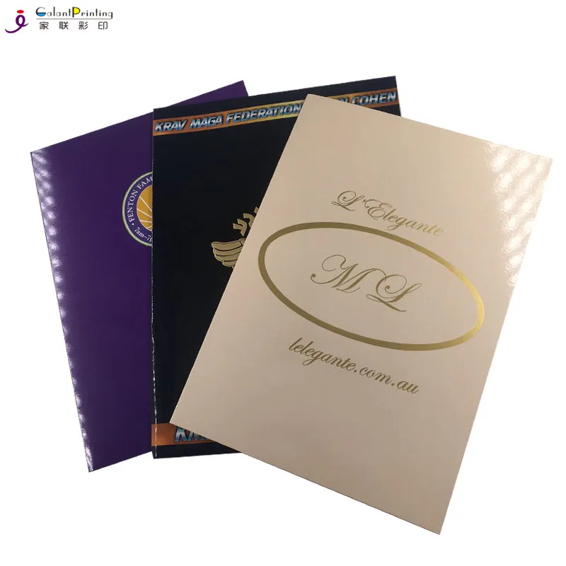 

custom 100pcs a lot printing A4 2 Pocket Presentation File Folder Printed Paper Wholesale Size Accept ized L