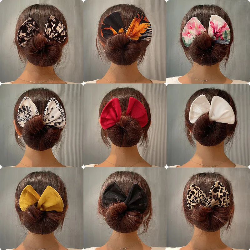 Headband Roller Hair Curler Donut Bun Maker Women\'s Bow Rabbit Ear Magic Hairstyle Ring Accessories Twisted Lazy Hairpin Tool