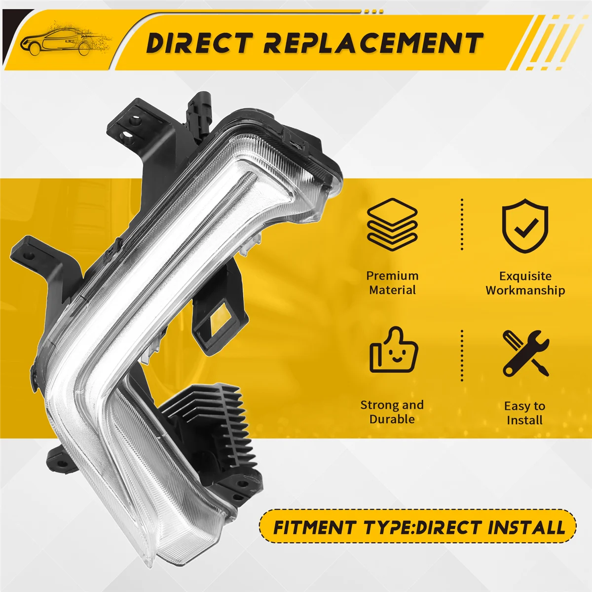 Daytime Running Light Front Bumper Fog Light for Chevrolet Trax 2019-2023 Left