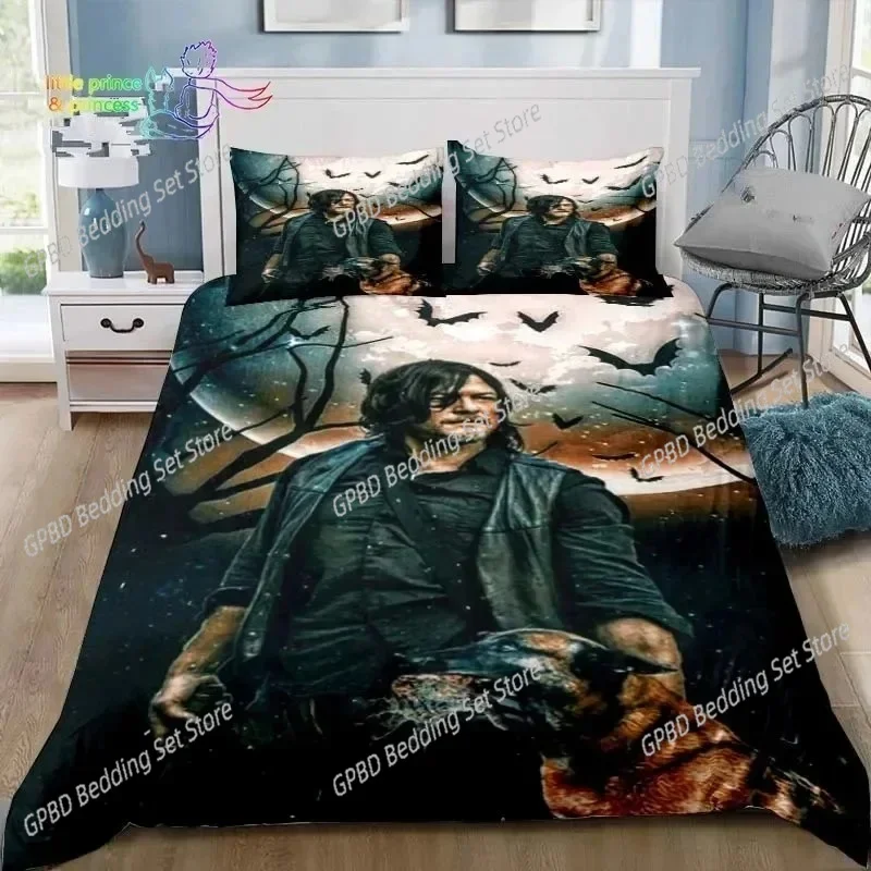 Walking Dead Daryl Dixon Wings Mark 3D Bedding Set Duvet Cover Pillowcases Twin Full Queen King Size Home Decor Quilt Boys Gift