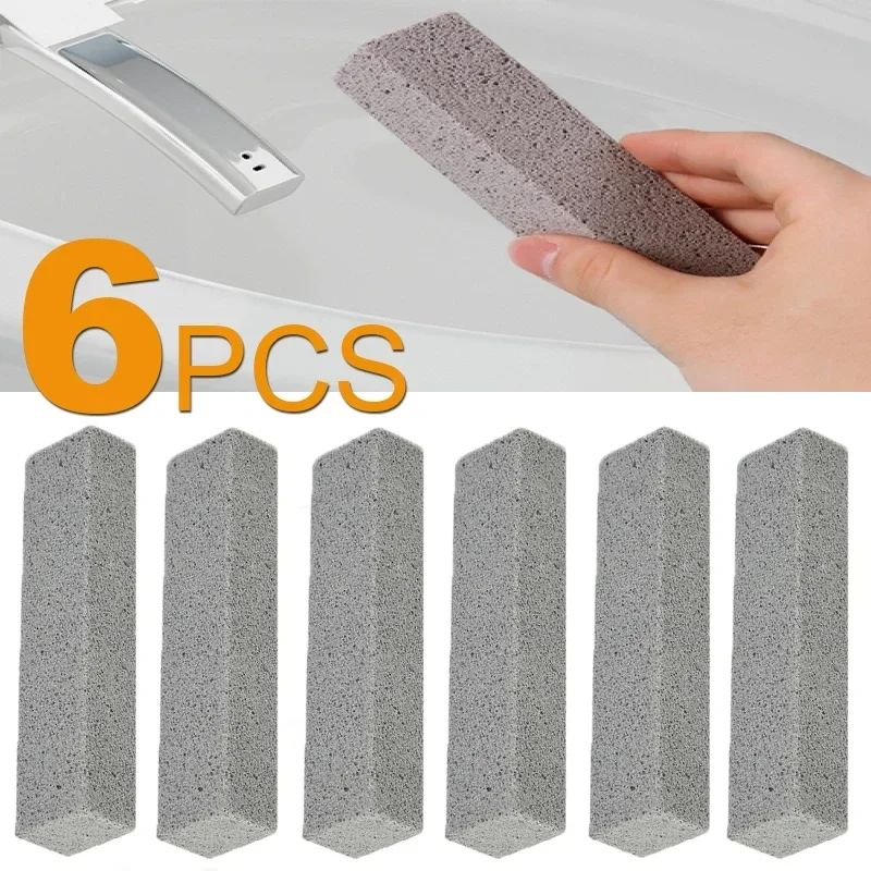 6Pcs Natural Pumice Heavy Duty Toilet Cleaning Stones Brush Set Stubborn Stains Rings Bathroom