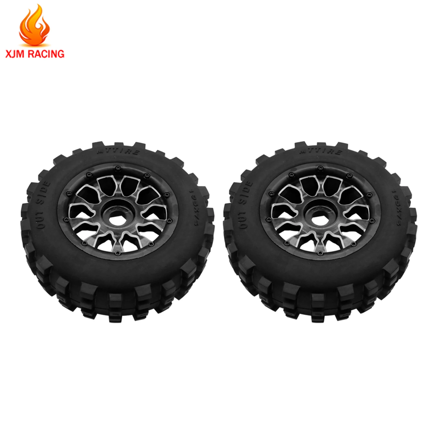 1/5 HPI ROVAN KM ROFUN Baja 5T 5SC 5FT LOSI DBXL FID DTT QL トラック用フロントまたはリアメタルホイールハブとタイヤキット