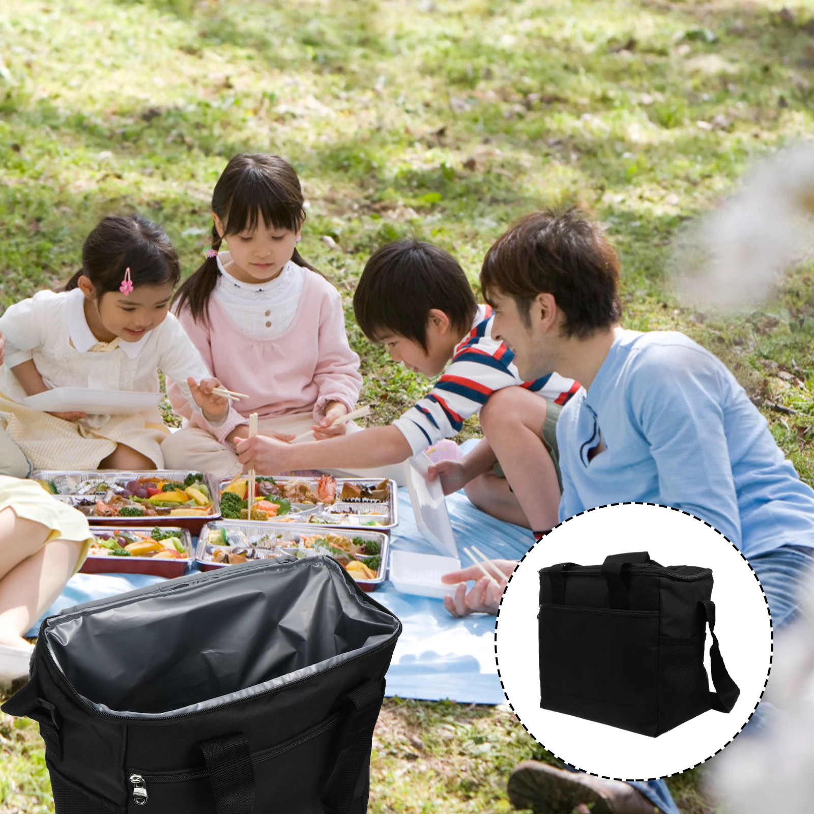 

Large Capacity Insulated Lunch Bag Oxford Cloth Food Storage Bento Cooler Portable Picnic Warm Cold Preservation Container