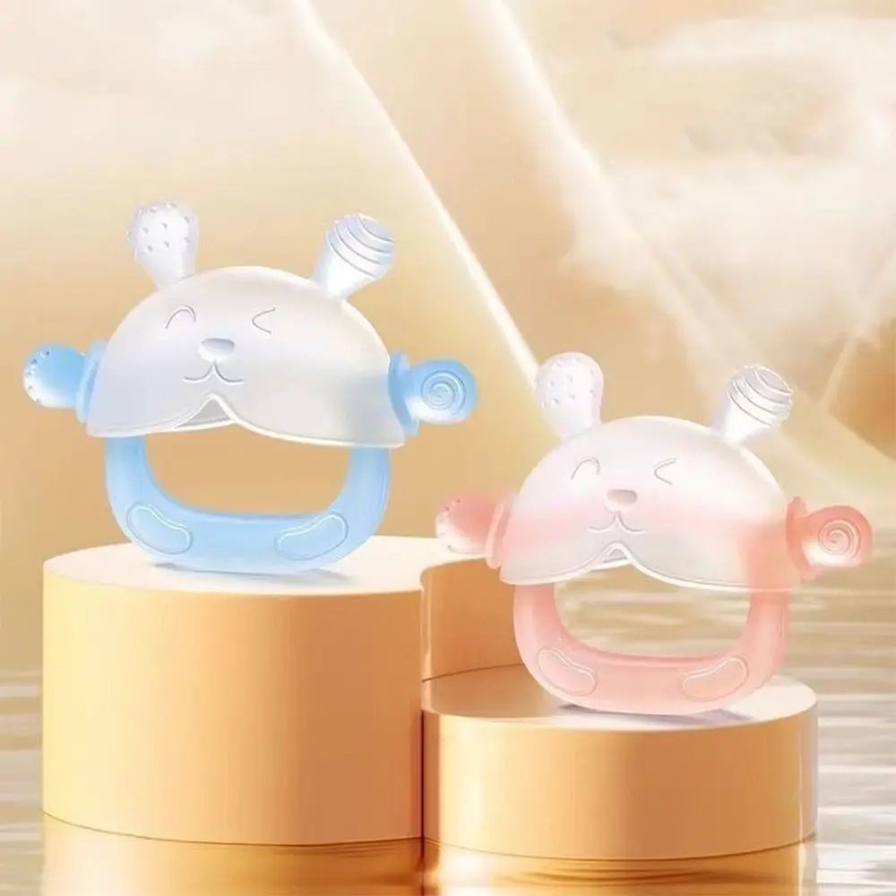 

3pcs Soft Silicone Bunny Teething Toy Food Grade Cartoon Teether Gloves Anti-Thumb BPA Free Teething Toys Youngsters Grip