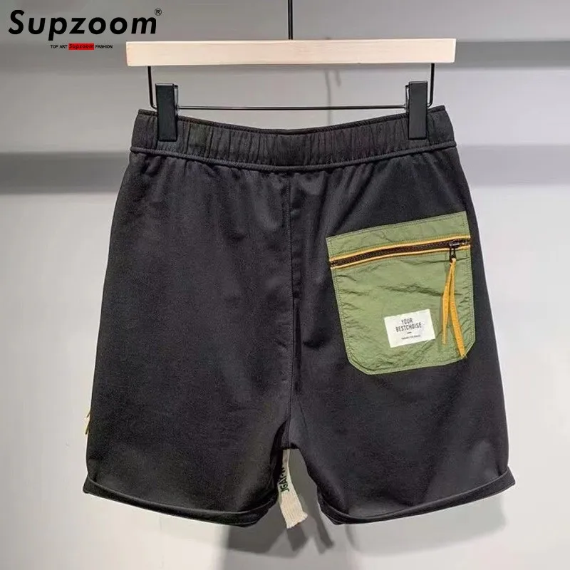 Supzoom New Arrival Summer Loose Casual High Street Trendy Contrast Color Stitching Pocket Personalized Workwear Shorts Men