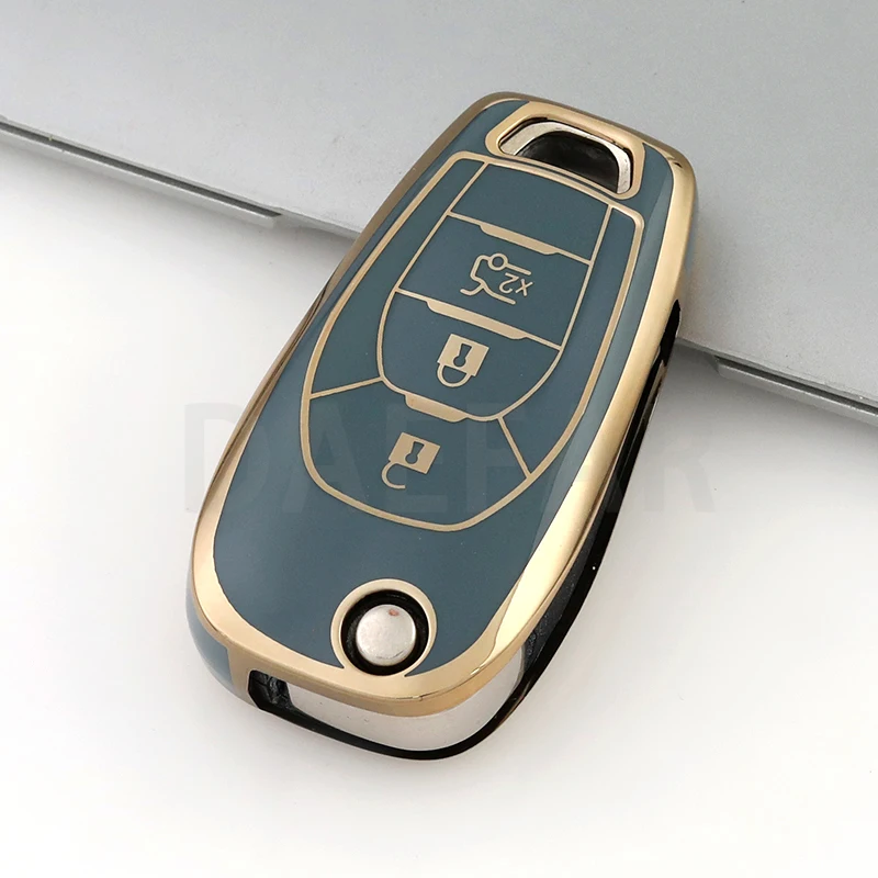 3 Buttons TPU Key Car Key Case for Chevrolet Cruze Spark Sonic Camaro Volt Bolt Trax Malibu Flip Full Cover Protector