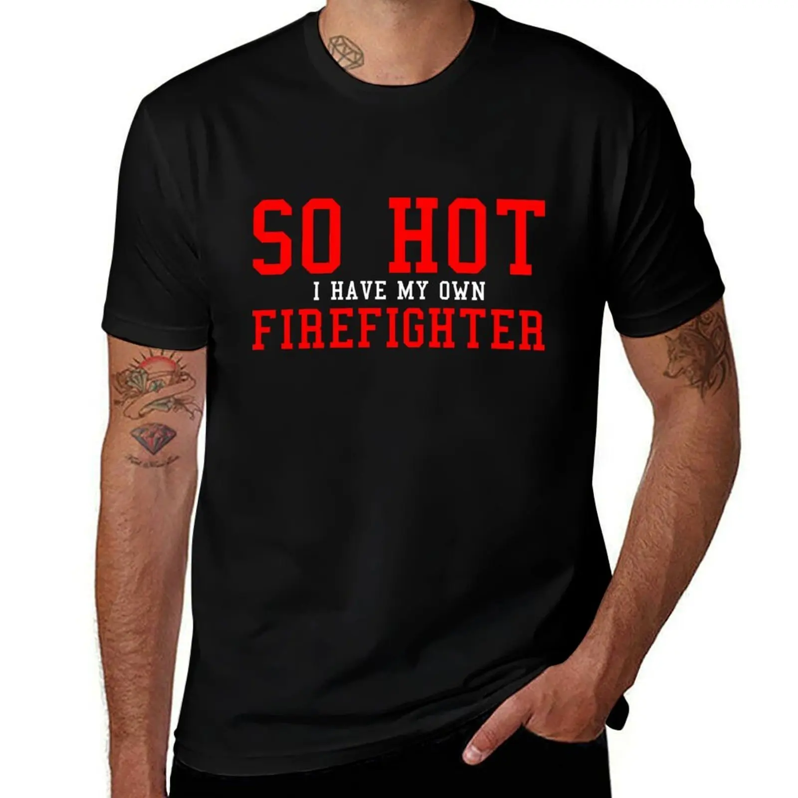 

Fireman wife wife T-Shirt t shirt man casual t shirts for man slim fit T-Shirt