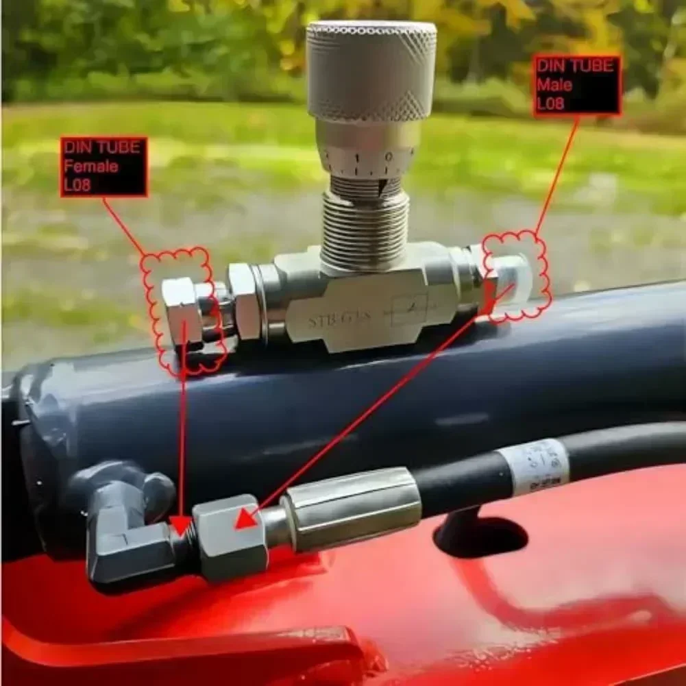 1 Pc Two-way Throttle Valve With 08L Connector Bidirectional Flow Limiter Hydraulic Valve, Carbon Steel Flow Control Valve