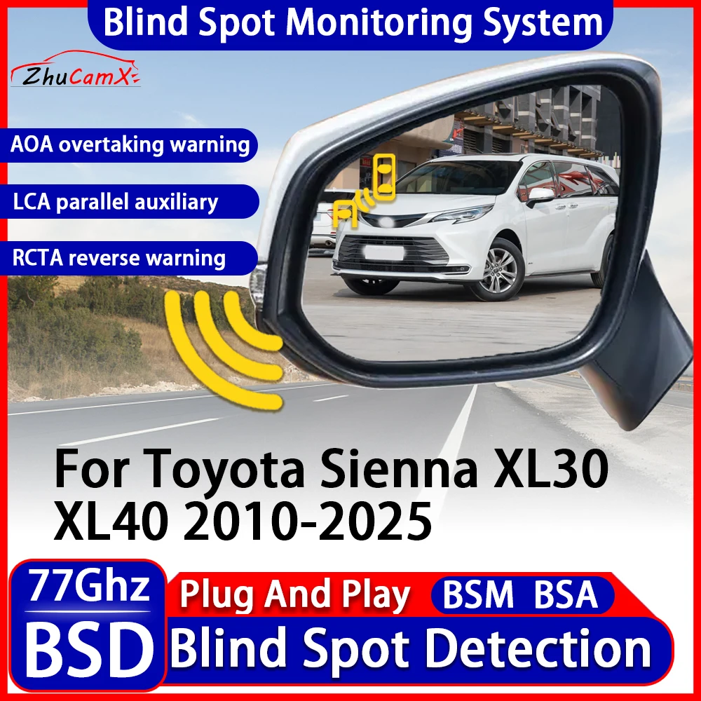 

BSD BSM RCTA Blind Spot Detection Monitoring Warning System Change Lane Assistance For Toyota Sienna XL30 XL40 2010-2025