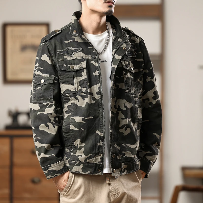 

Модная камуфляжная куртка обычного стиля, весенне-осенне-зимняя верхняя одежда, два цвета, размер M-3XL, красивая мужская одежда