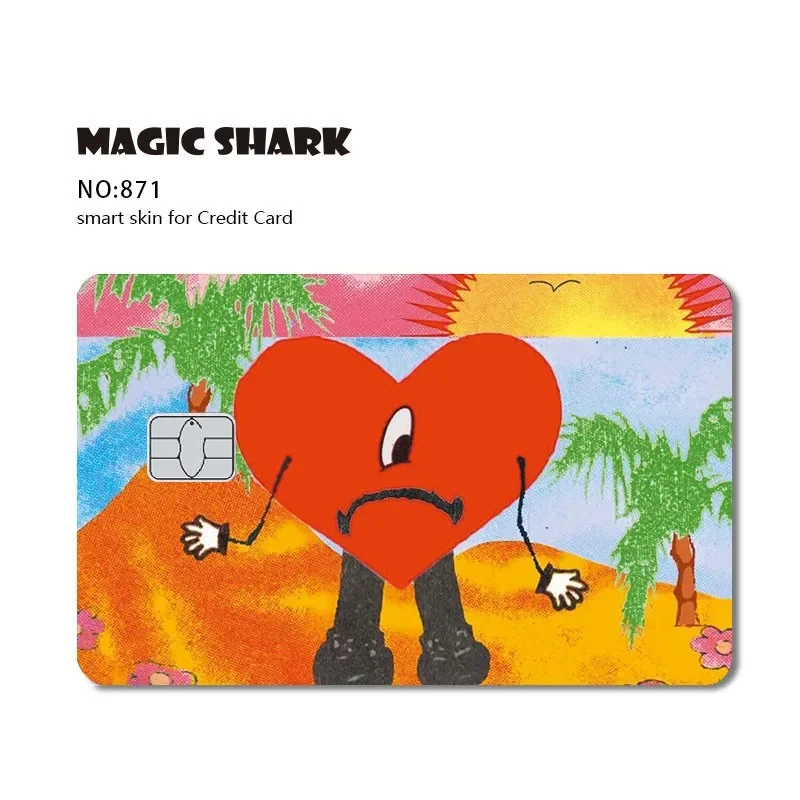 ملصق واقي لقلب الأنمي ، مضاد للخدش ، مضاد للخدش ، قلب أمامي ، بطاقة ائتمان ، بطاقة حافلة ، إسبانيا ، 1 روض