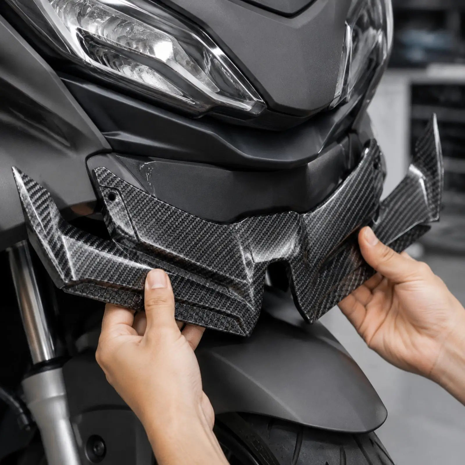 ABS Front Fairing Motorcycle Spoiler Cover for PCX160 2025 Wind Deflector Panel Aerodynamic Curved Design Custom Sporty Look