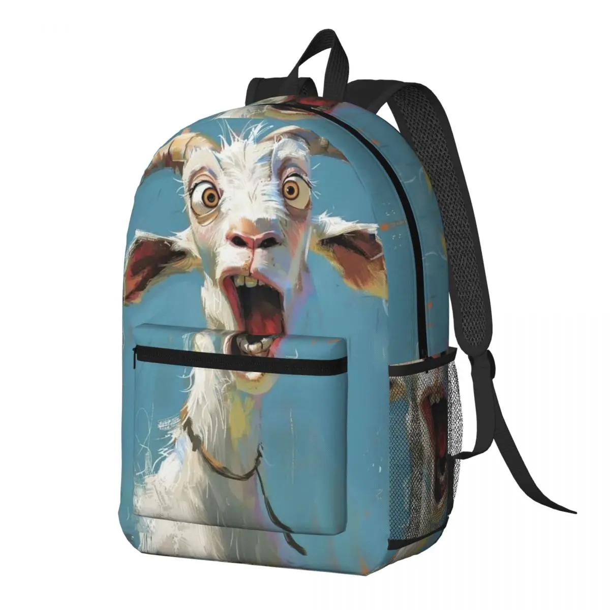 

Vintage Goat Themed Backpack Daypack Large Capacity Kids BookBag School Bag Shoulder Bags for Men Women