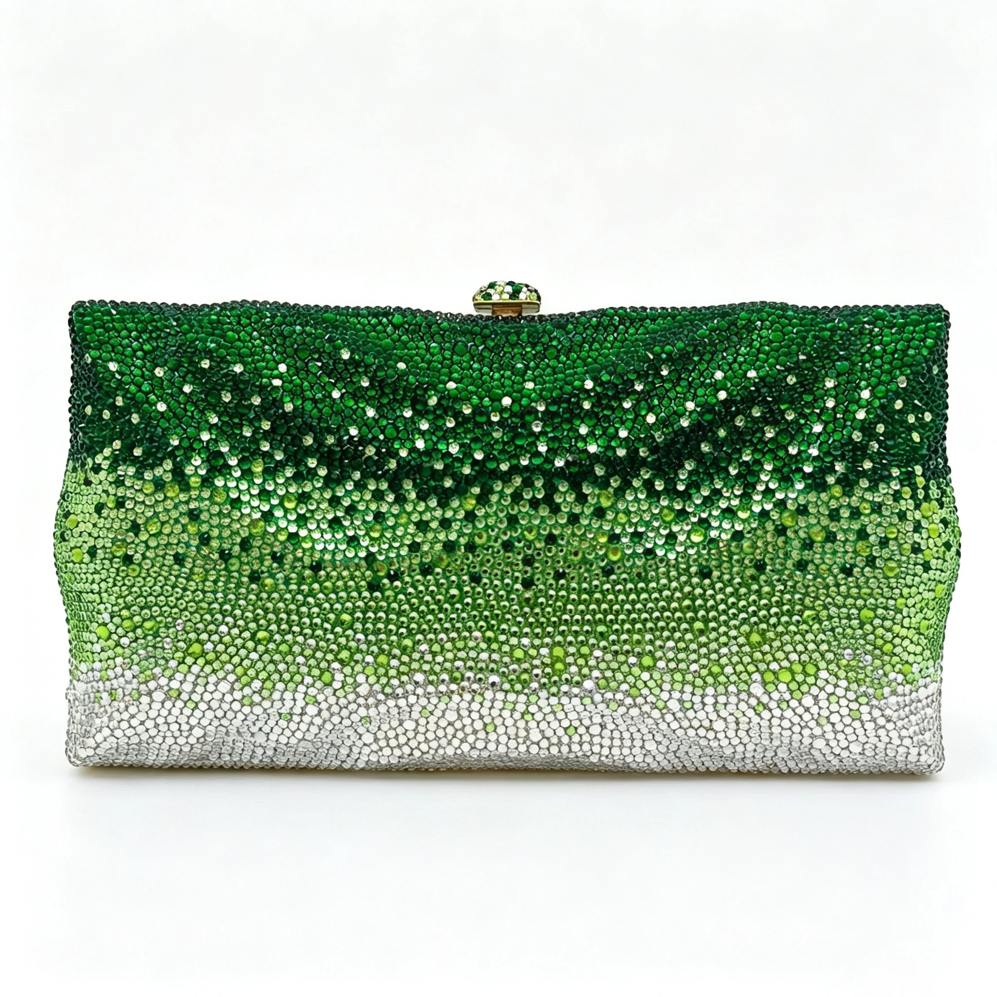 Full Little Diamond Green White Evening Bag WHTUOEHNG Clear Wedding Clutches Luxury  Crystal Women Bridal Party Purses Prom Form
