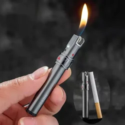 2024 Locking Flame Rotation Switch Creative Grinding Wheel Portable Butane Gas Lighter Cigarette Accessories Gift For Men