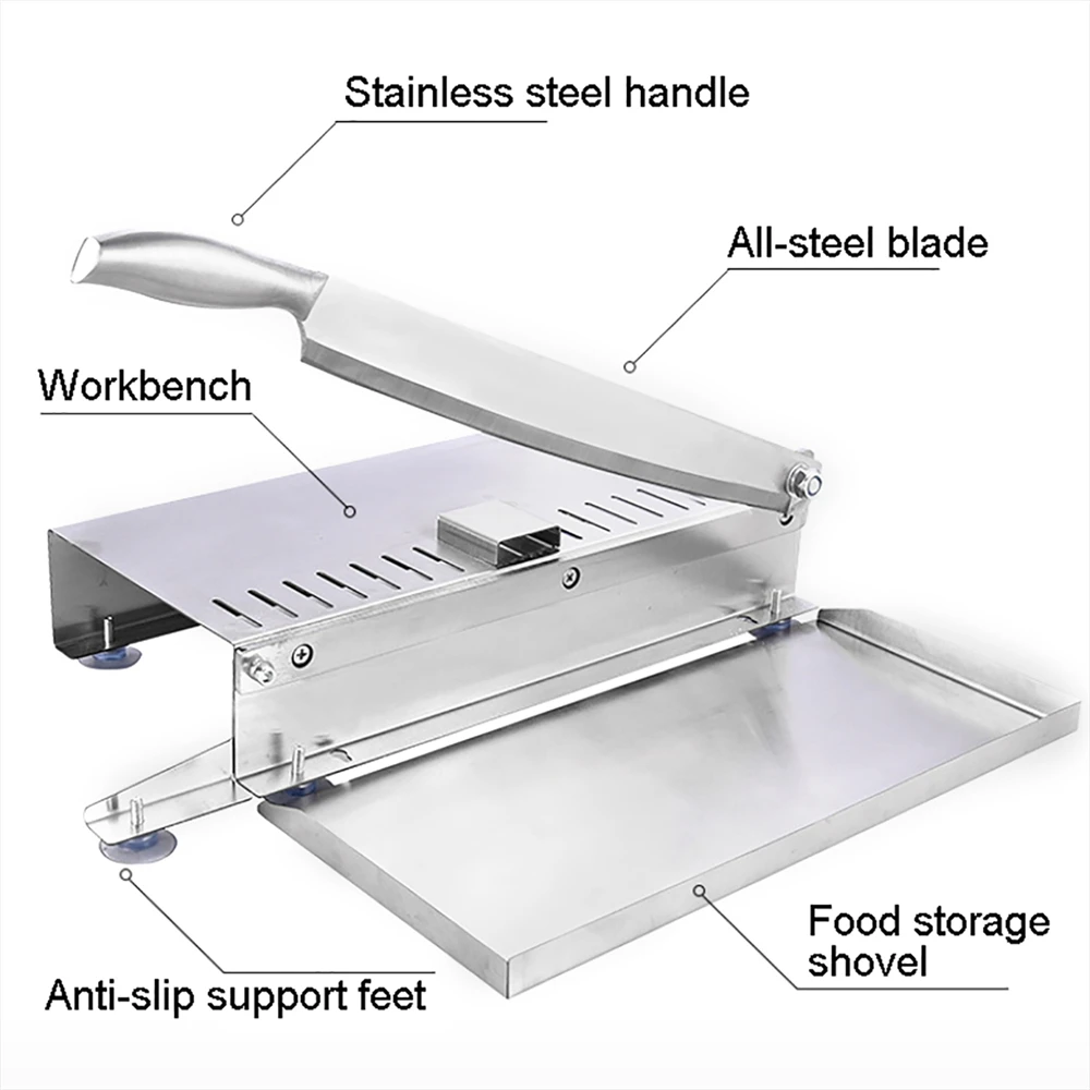 Commercial Manual Frozen Meat Slicer Bone Cutting Tool Stainless Steel Minced Lamb Bone Meat Cutter Chicken Duck Fish Cutting