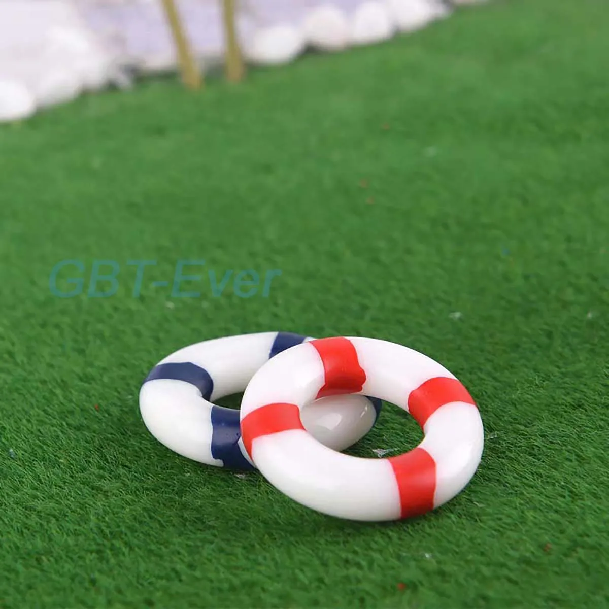 1/2/3Pcs Summer Beach Landscape Seascape Ornaments Boat Lifebuoy Anchor Model resina Miniature decorazione fai da te