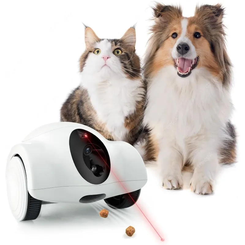 スマホアプリ対応、15日間待機可能、犬用おやつディスペンサー付きペットロボット、1080PフルHD犬用ロボットカメラ360° ° Move (Move)