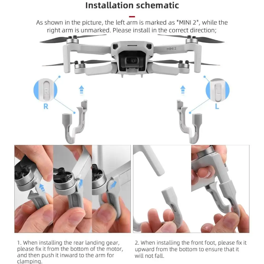 Landing Gear for DJI Mavic Mini 2/SE Height Extended Leg Protector Quick Release Feet Extensions Drone Accessory