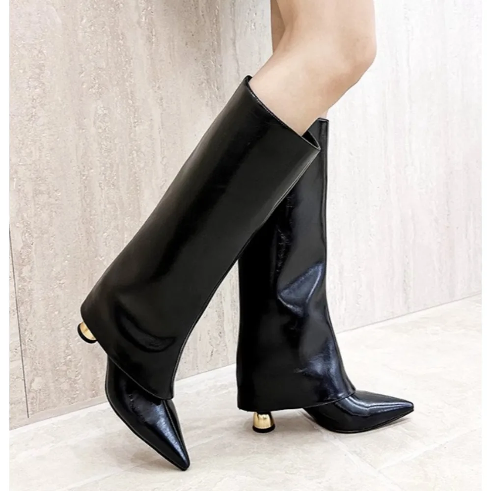 أشار تو أحذية عالية النساء مصمم أحذية عالية الكعب موضة الركبة عالية 2026 الشتاء تشيلسي الأحذية القوطي مضخات الفاخرة بوتاس موهير #6