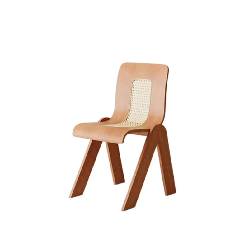 Simple Brown Chair Rattan Ventilation Elegant Wood Nordic Dining Chairs Accent Designer Modern Sillas Para Comedor Furniture