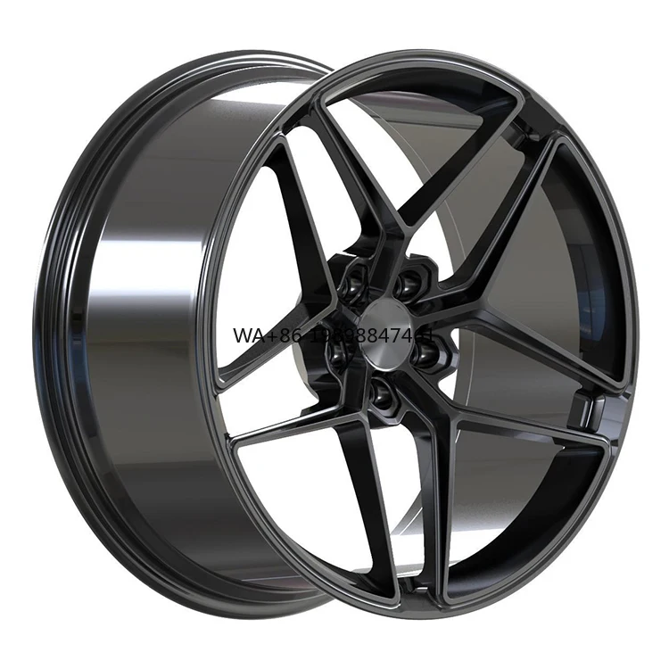 

17-22Inch 1-Piece Rims Five-Spokes 5 Holes 5x112 5x114.3 5x120 Black Forged Alloy Wheels Rim for Car