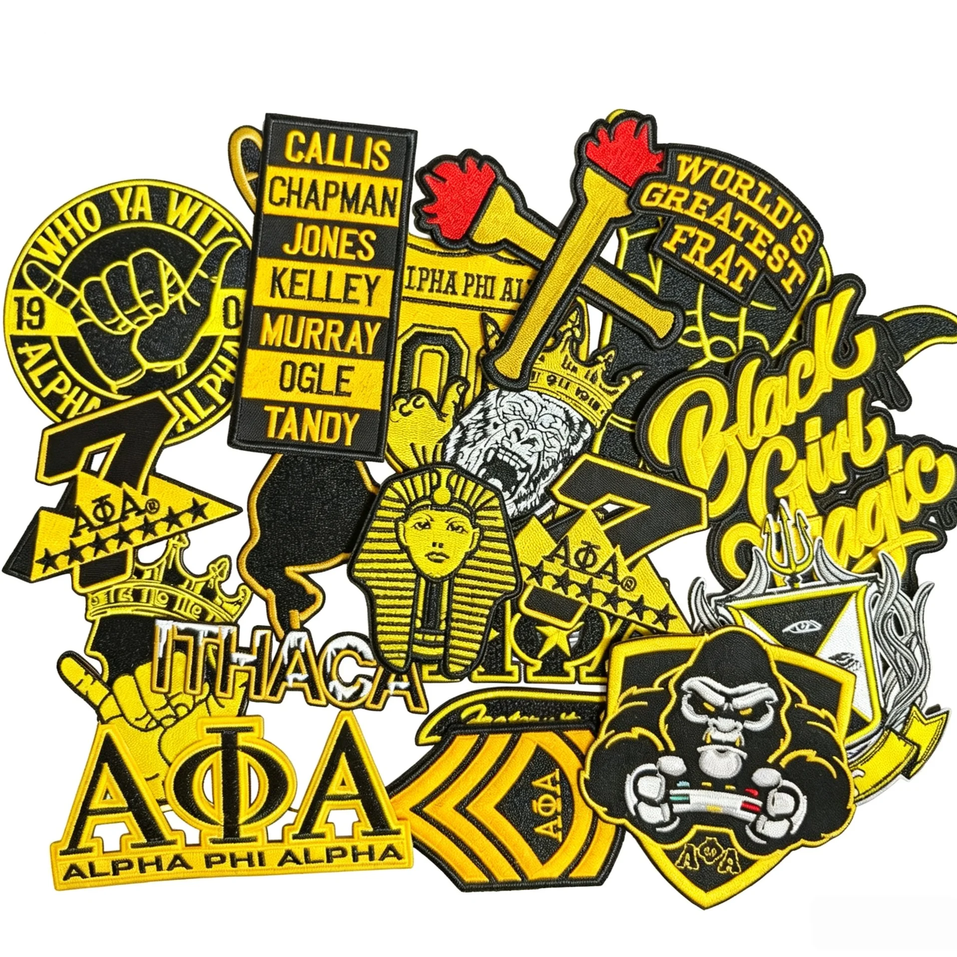 Alpha Phi Alpha Embroidered Iron On Patches Fraternity 1906 Greek Letters DIY Sew On Badges for Clothing Jacket Hat