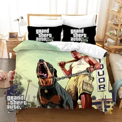 Game GTA V Bedding Set Cartoon Duvet Covers Pillowcase Grand Theft Auto 5 Comforter Bedding Sets Bed Linens Bedclothes(No Sheet)