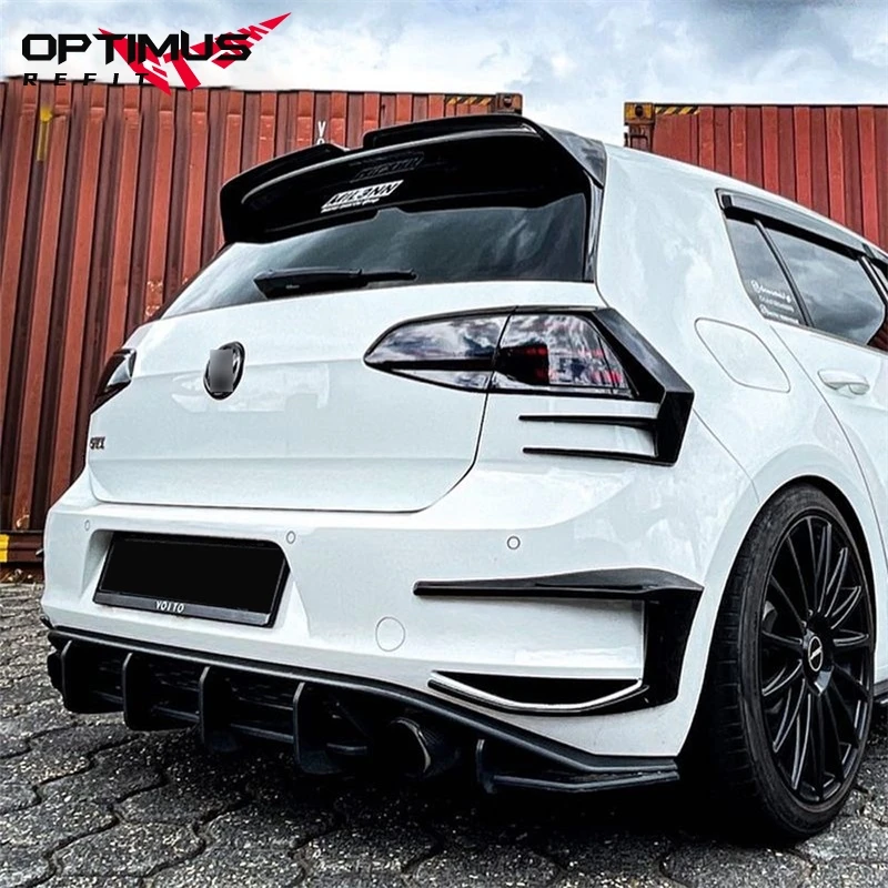 For Volkswagen Golf 7 MK7 GTI 2013-2016 Car Rear Bumper Diffuser Splitter ABS Rear Lip Blade Spoiler Body Kit Accessories