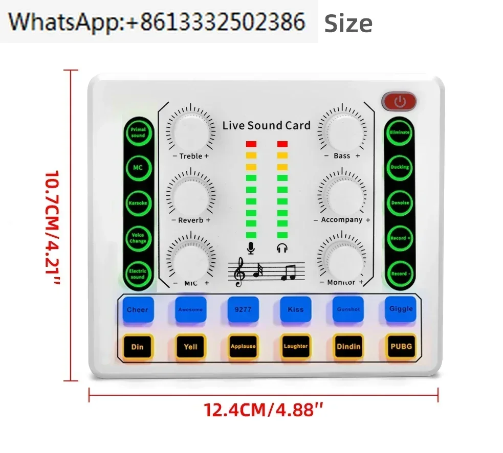 

M8 Sound Card Wireless Bluetooth External Mixer Audio Digital Mixer Noise Reduction Live Streaming Broadcast Podcasting