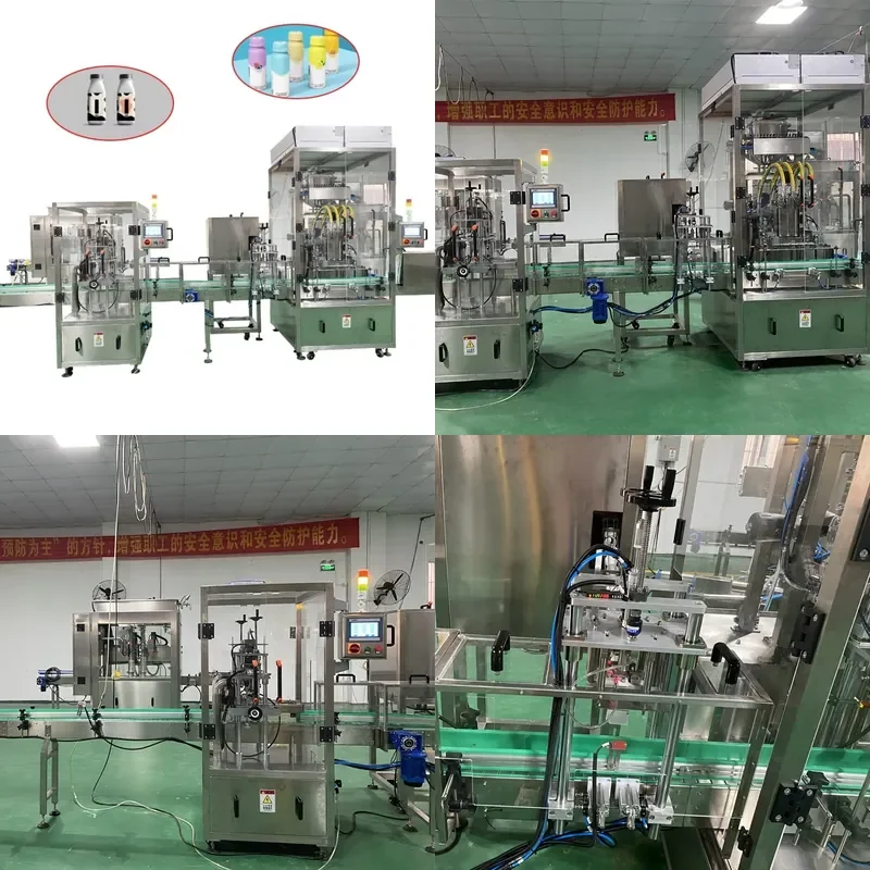2026 hot sale Flexible Operation 3 in 1 Filling Machine Piston Milk 4 Heads Plastic Bottle Filling Machine Production Line