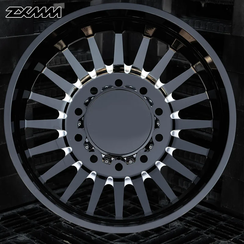 Glossy Black F350 Dually Wheles 6x5.5 8x6.5 8x200 8x210 8x170 10x225 22 24 26 28 30 Inch Wheel Rims for GMC 20 3500