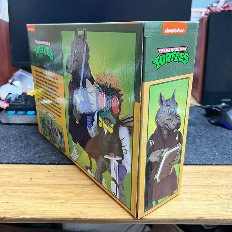 Genuine NECA Teenage Mutant Ninja Turtles Animated Version Splinter & Baxter Stockman 7-Inch Articulated Action Figure Model