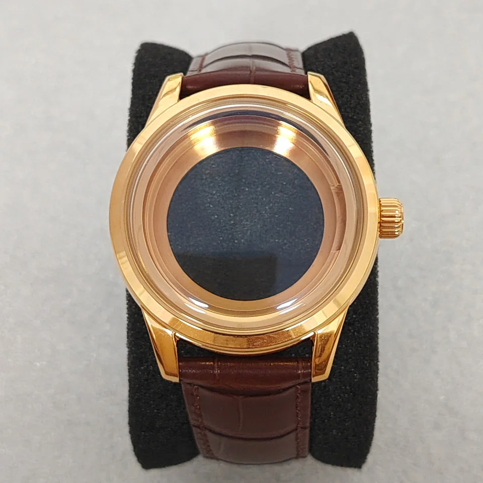 Nowe, zmodyfikowane akcesoria złote 39MM przezroczysta tarcza z otwartym deklem, pasujące do mechanizmów NH34/35/36/4 R/7S