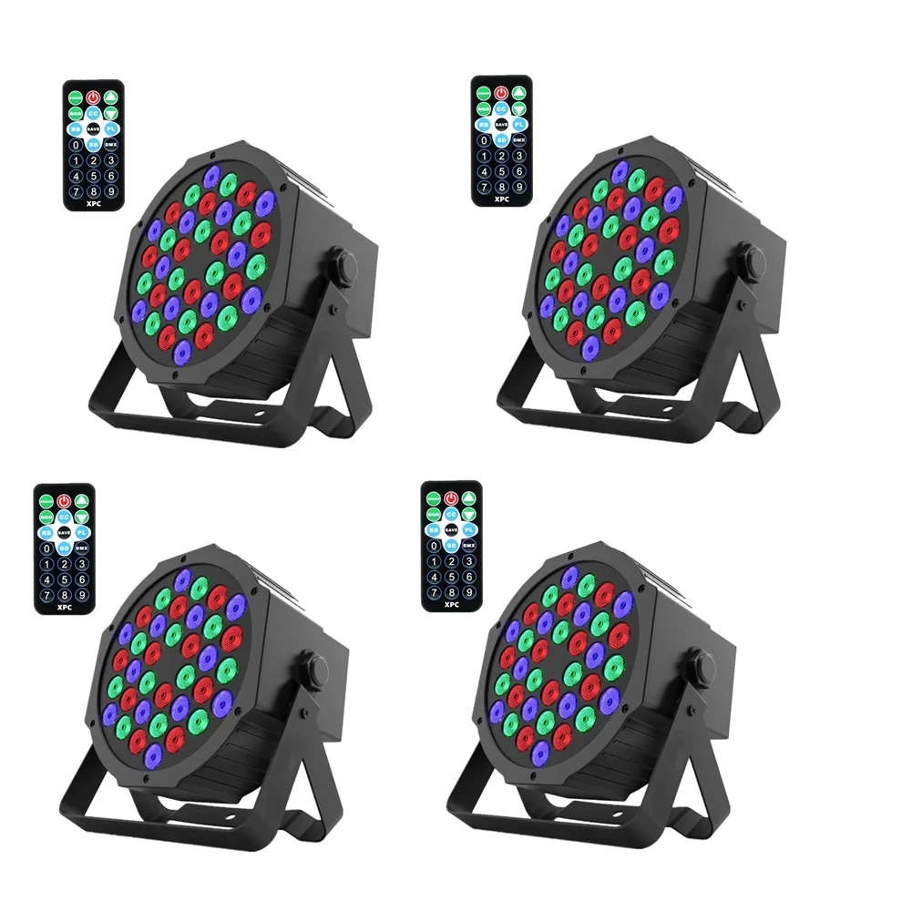 XPC 36 LED RGBW DMX 512 Stage Flat Par Lighting Effect DJ Disco Party Holiday Christmas Bar Club Wedding Birthday Show Lights